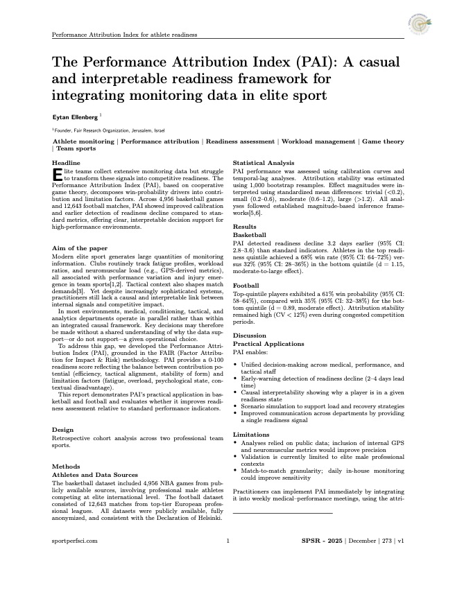 The performance attribution index (pai): a causal and